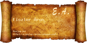 Eiszler Áron névjegykártya